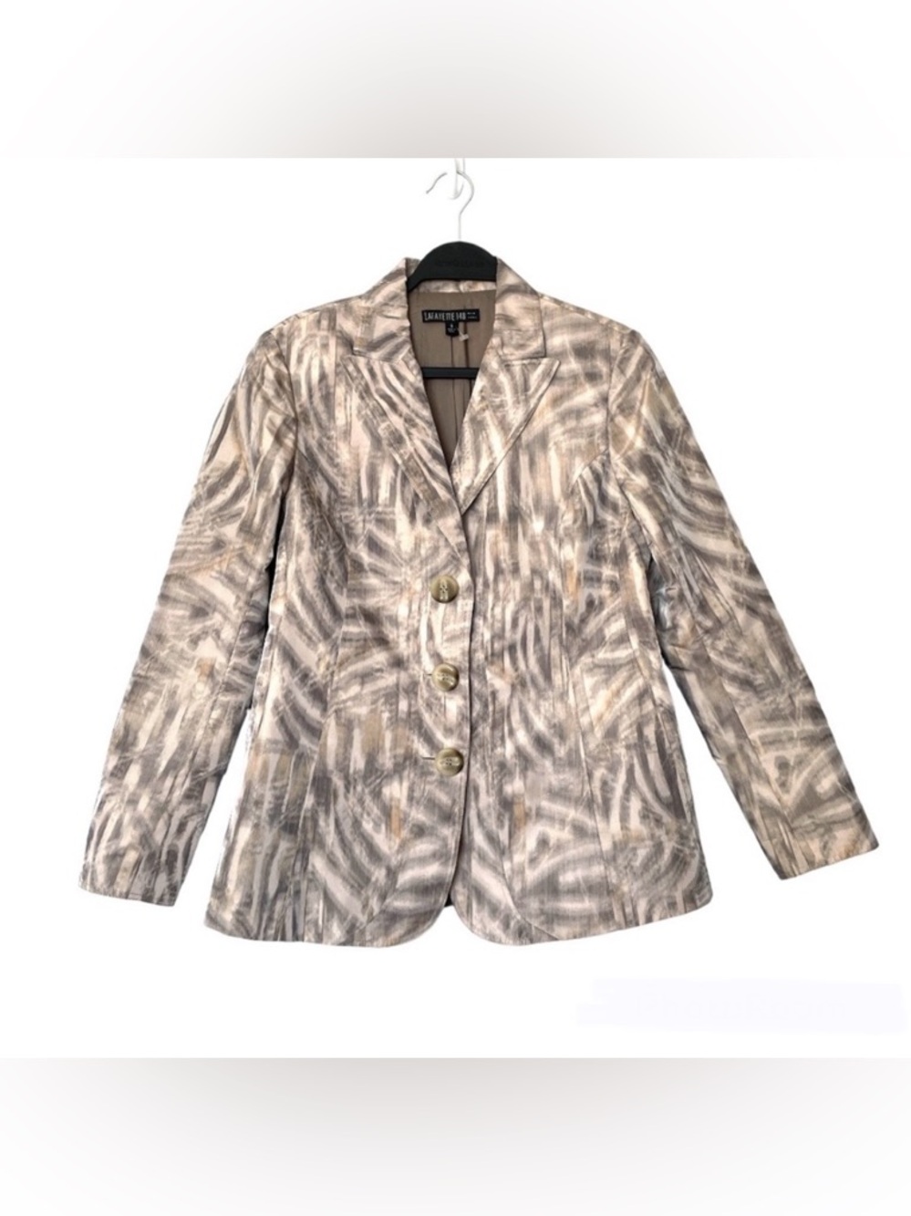 NWOT Lafayette 148 Abstract Classic Luxe Gold Blazer Size 6